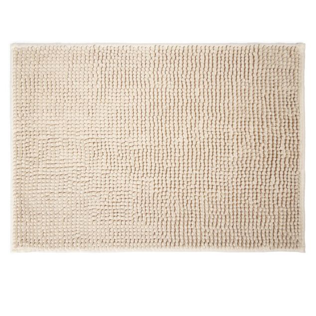 Tapis de salle de bain chenille taupe 65x45 cm
