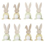 Pince en bois forme lapin de P&acirc;ques x12