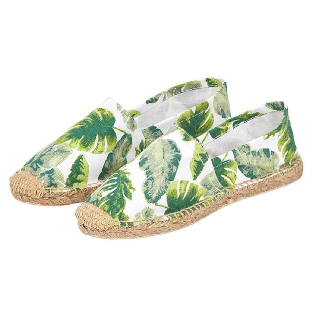 Espadrille Femme imprim&eacute; feuillage T36/40