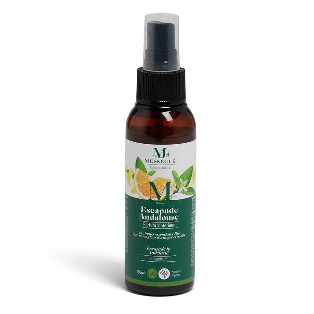 Parfum d'int&eacute;rieur Mess&eacute;gu&eacute; huiles essentielles bio Escapade Andalouse 100ml