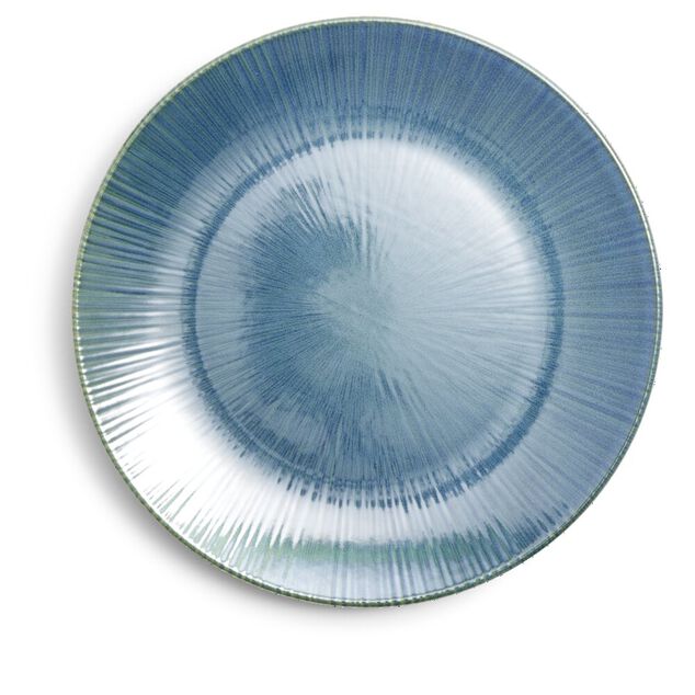 Assiette plate Amaury fa&iuml;ence bleue &Oslash;25cm