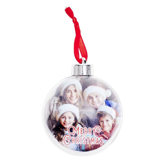 Boule de No&euml;l transparente personnalisable &Oslash;8cm