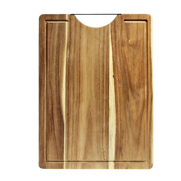 Planche &agrave; d&eacute;couper en bois d'acacia 40x30x1,5cm