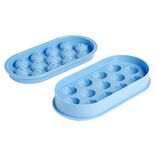 Moule &agrave; gla&ccedil;on diamant x12 - plastique bleu 24,5x12,5xH4cm