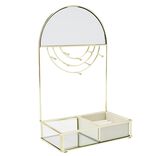Porte-bijoux métal doré avec miroir 18x10xH30cm