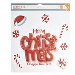 Décoration fenêtre Noël électrostatique Merry Christmas & Happy New Year