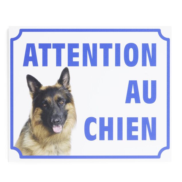 Plaque signalétique "Attention au chien" - 24x20 cm