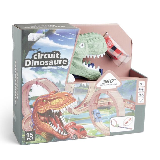 Circuit dinosaure 360&deg; boucle de looping 15 pi&egrave;ces