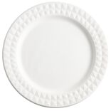 Assiette carton x8 canne &agrave; sucre bagasse contour fa&ccedil;on diamant blanc &Oslash;23cm
