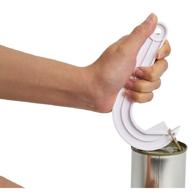 Ouvre-bo&icirc;te &agrave; anneau ergonomique L15cm blanc