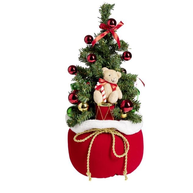 Sapin artificiel dans hotte &agrave; poser H50cm