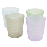 Lot de 4 gobelets pour enfant &Oslash;7,7xH.8,5cm plastique color&eacute;