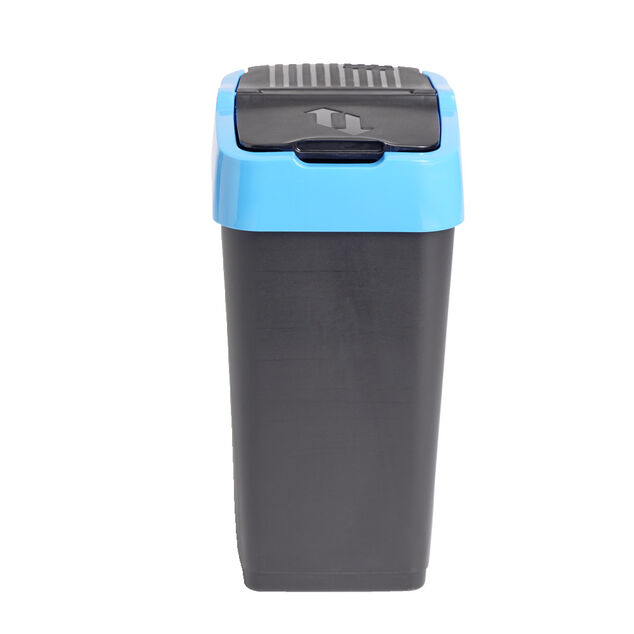 Poubelle de tri pour papier 18L plastique bleu et noir