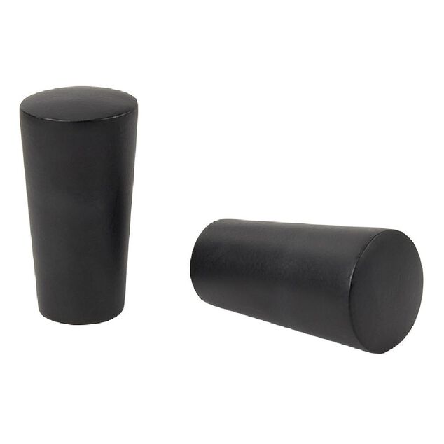 Embout tringle à rideau Ø16 mm métal forme cylindre noir mat x2