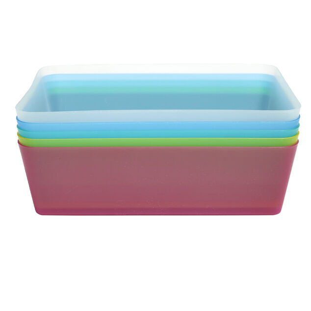 Pani&egrave;re de rangement x5 plastique color&eacute;e 26x18xH8cm