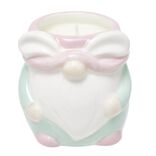 Bougie d&eacute;corative gnome c&eacute;ramique pastel H7cm (2 mod&egrave;les)