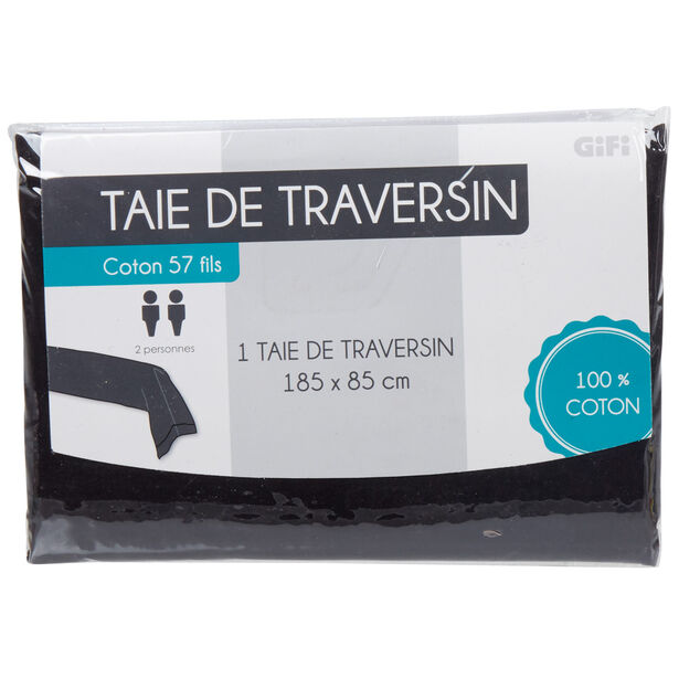 Taie de traversin noir