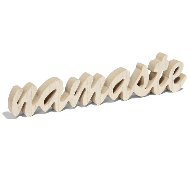 Mot &agrave; poser Namaste en bois L29,5xH11cm