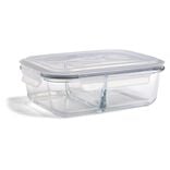 Bo&icirc;te alimentaire compartiment&eacute;e en verre couvercle plastique 1,5L