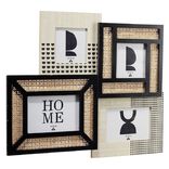 P&ecirc;le m&ecirc;le effet simili bois et rotin 4 vues 38x46cm