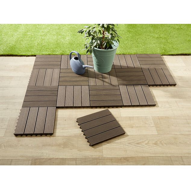 Dalle de jardin clipsable noir x4
