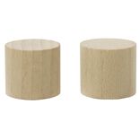 Embout de tringle forme bouchon en bois naturel &Oslash;20mm x2