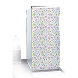 Rideau de douche motif feuillage et floral blanc vert rouge 180x200cm