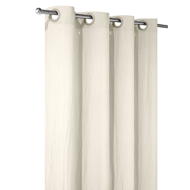 Rideau uni touch&eacute; peau de p&ecirc;che avec anneaux 140x240cm (3 mod&egrave;les)