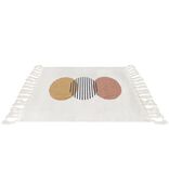 Tapis salle de bain à franges design ronds 45x70cm