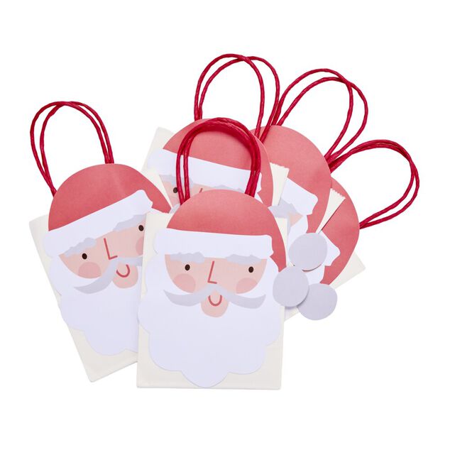 Sac cadeau x5 papier forme P&egrave;re No&euml;l