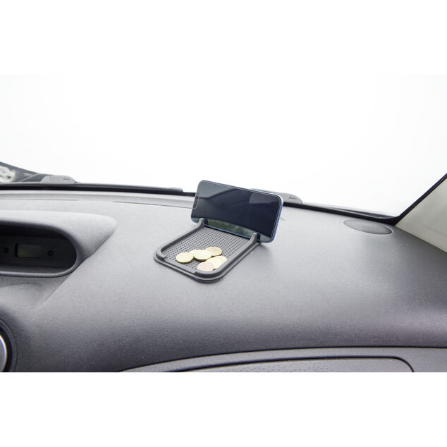 Organisateur de voiture antid&eacute;rapant 2en1 plastique noir 10,5x18,5cm
