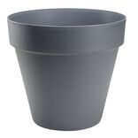Cache pot rond gris uni lisse gris 76L