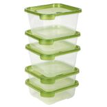 Bo&icirc;te alimentaire transparente et verte x5