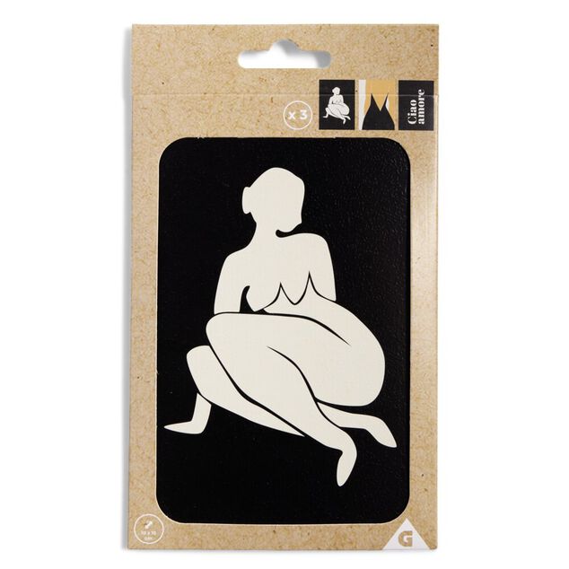 Lot de 3 affiches papier noir et orange 10x15cm