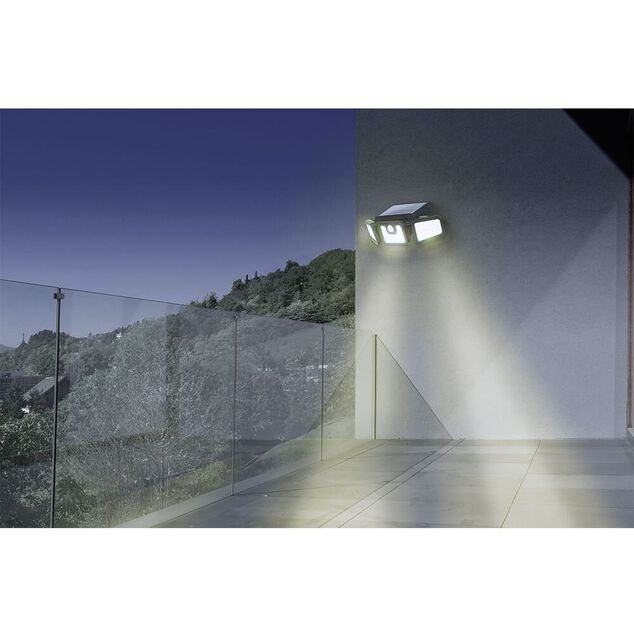 Lampe solaire triple LED 340 lumens projecteur d&eacute;tecteur de mouvement