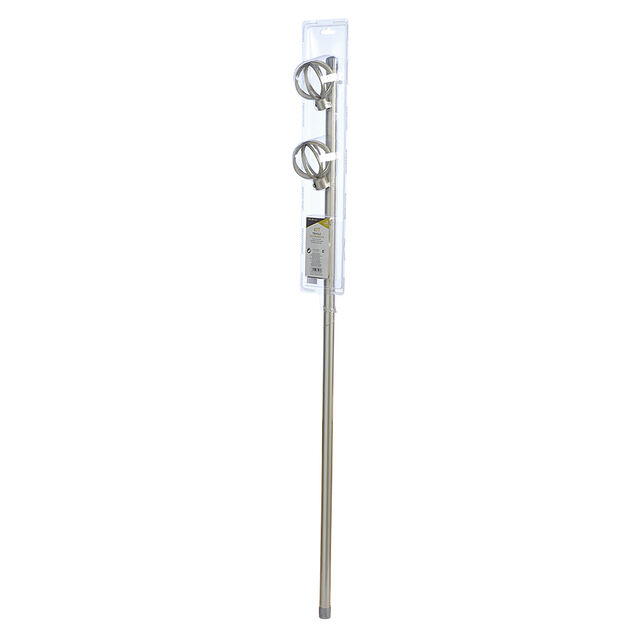 Kit Tringle &agrave; rideau extensible 95-180 cm embouts sph&egrave;re gris chrom&eacute;