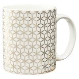 Mug imprim&eacute; g&eacute;om&eacute;trique dor&eacute; et blanc