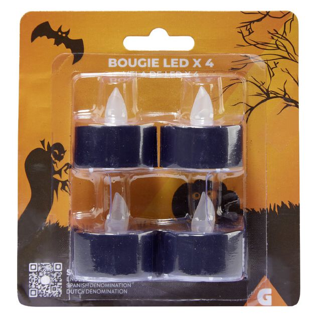 Bougie &agrave; led chauffe plat motif Halloween x4 (2 mod&egrave;les)