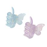 Pince papillon à cheveux x2 plastique pailleté