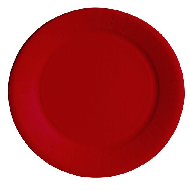 Lot de 10 assiettes en carton rouge &Oslash;18 cm