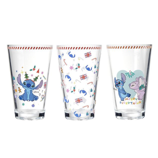 Verre haut x3 Disney Stitch Noël 300ml