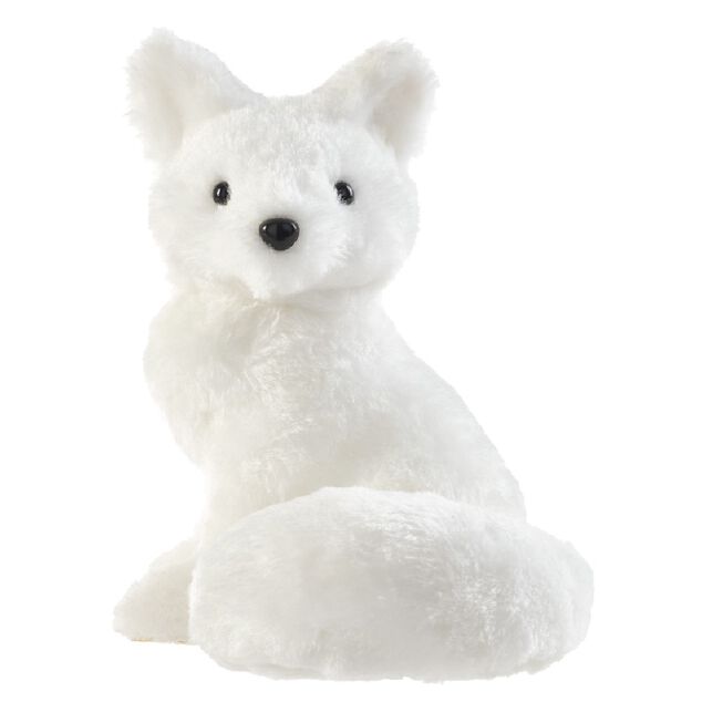 Renard polaire assis à poser déco Noël