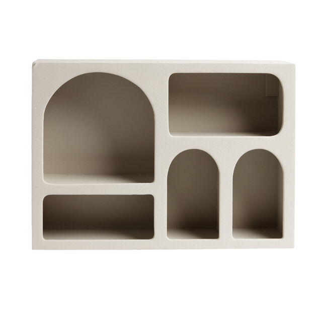 &Eacute;tag&egrave;re en bois 6 niches blanc 40x9xH28cm