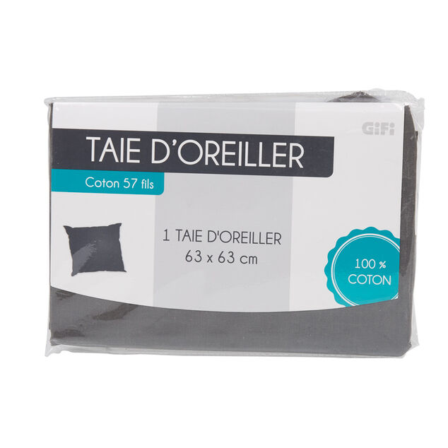 Taie d'oreiller gris fonc&eacute;