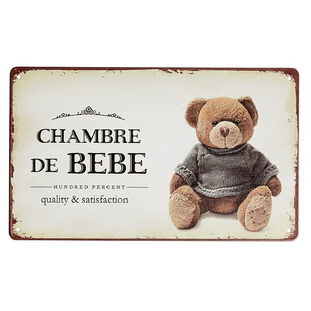 Pancarte d&eacute;corative pi&egrave;ces de la maison en m&eacute;tal