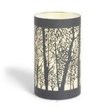 Lanterne LED motif forêt en verre noir Ø9xH15cm