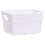 Bo&icirc;te plastique blanc 14x11xH8,5cm