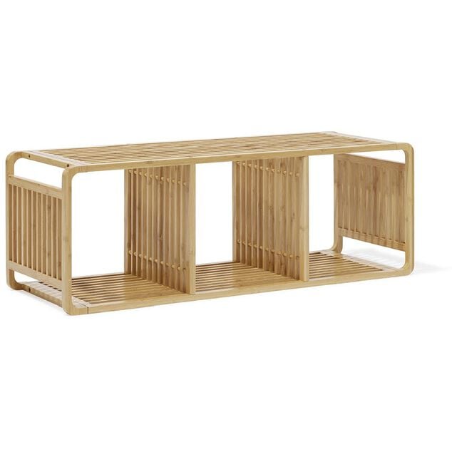 &Eacute;tag&egrave;re 3 cases Macao bambou naturel - L.33xP.33xH.96cm