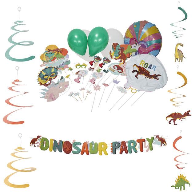 Kit décoration de fête Dinosaure 6 personnes