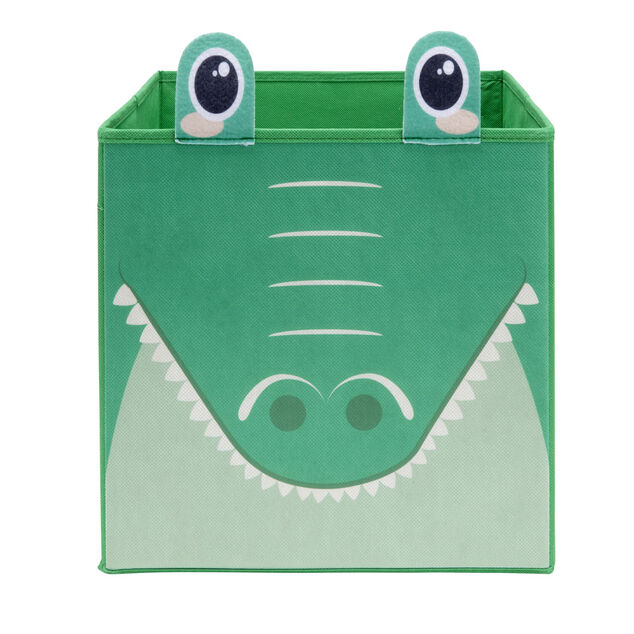 Pani&egrave;re de rangement carr&eacute;e enfant crocodile 31x31xH31cm